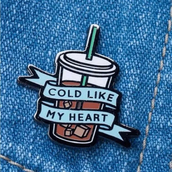 💖5 items for $25 Sale!💖 Cold Like My Heart Coffee Pin - Picture 2 of 3